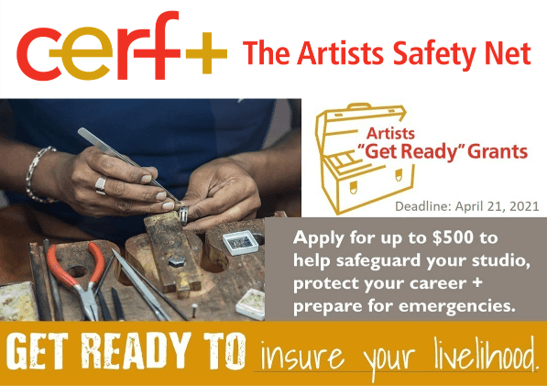CERF Grants for Artists Opens March 31st
