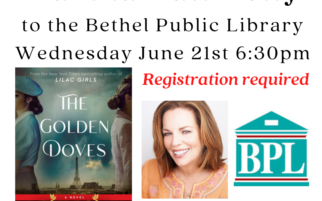 Byrd’s Books welcomes bestselling author Martha Hall Kelly back to the Bethel Public Library